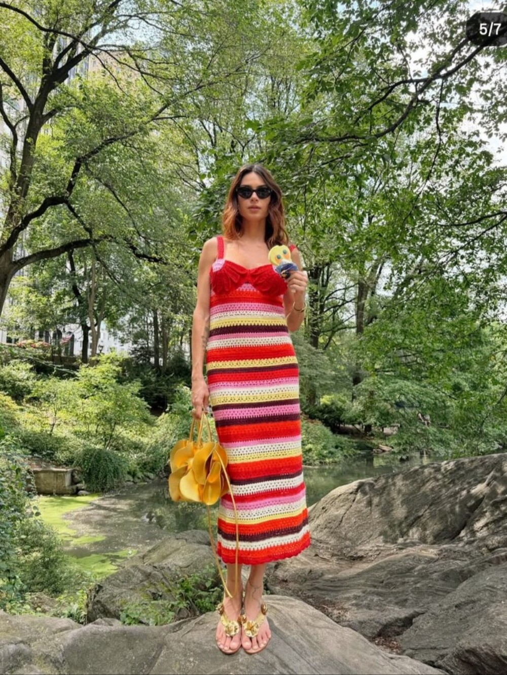 Farm Rio Flower Colorful Crochet Midi Dress - Picture 7 of 15